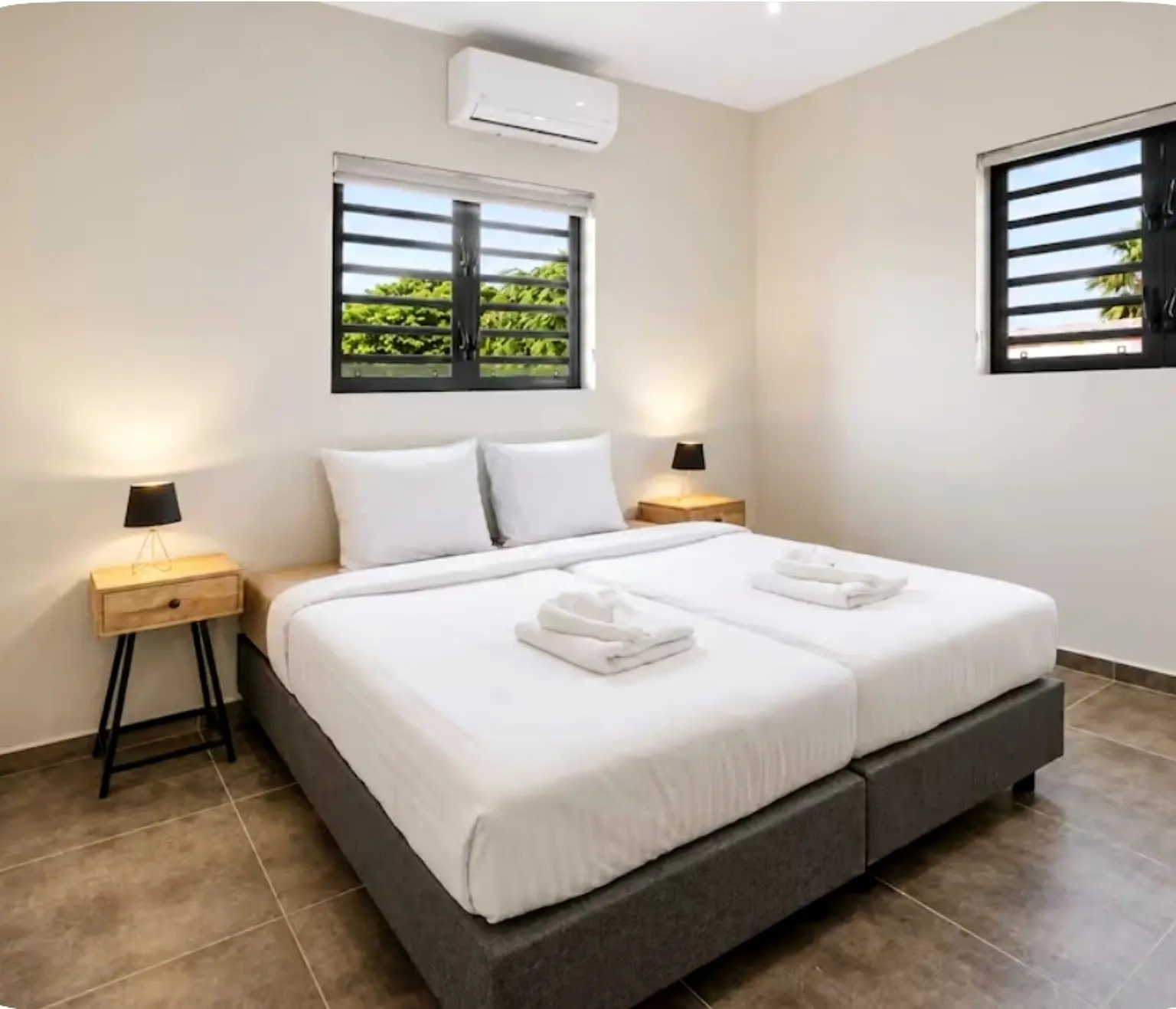 Second perspective of the air-conditioned bedroom